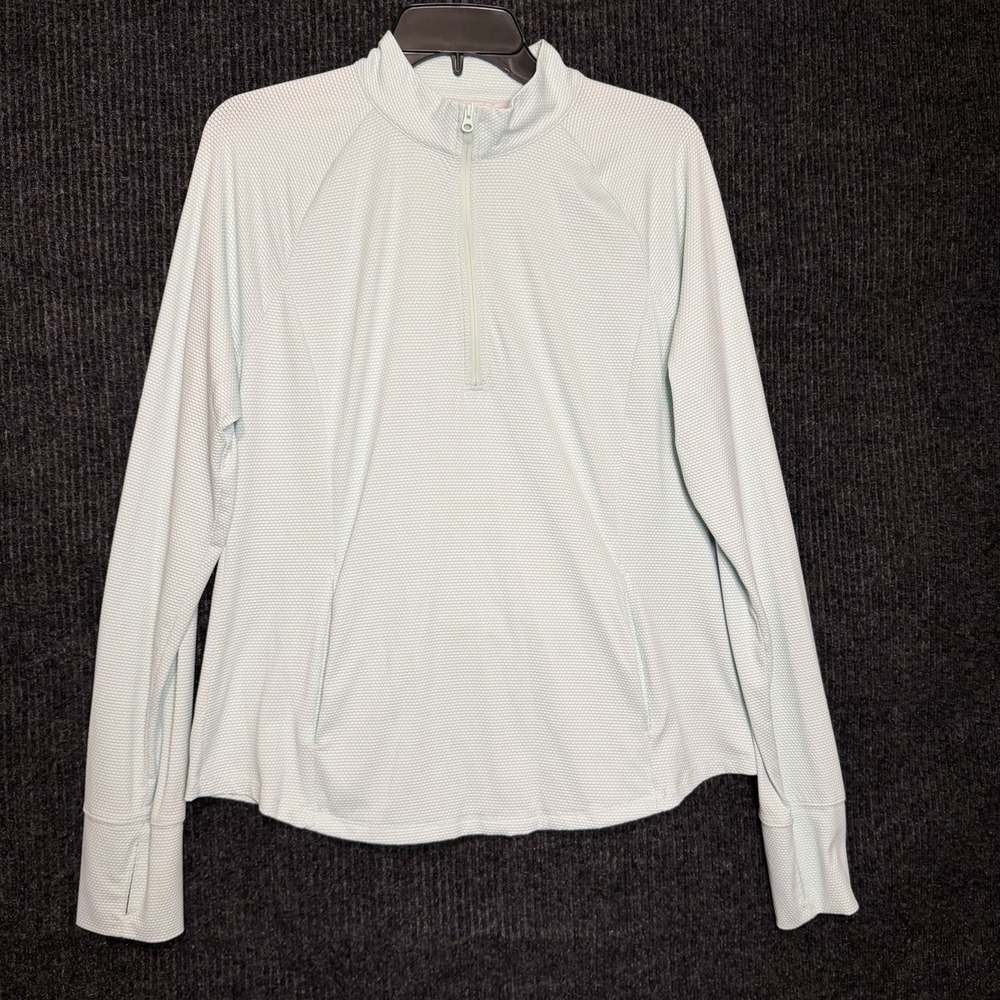 Tommy Bahama Golf Womens Mint Green 1/4 Zip Performance Athleisure Tennis XL